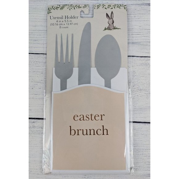 Easter Brunch Cardstock Utensil Holder 4x5.5" 8 Cnt - Design Group (8 count) - Picture 1 of 8